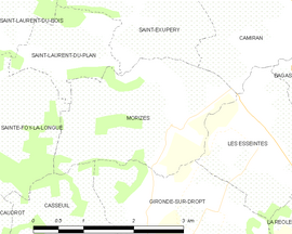 Mapa obce Morizès