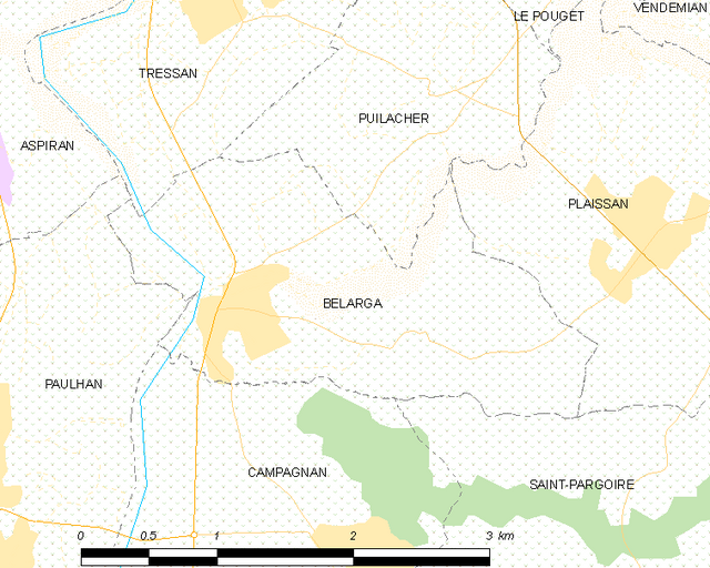 Bélarga - Localizazion