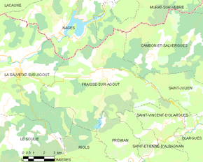 Poziția localității Fraisse-sur-Agout