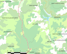 Mapa obce Les Noës