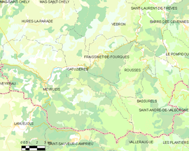 Mapa obce Gatuzières