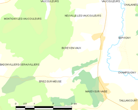 Mapa obce Burey-en-Vaux