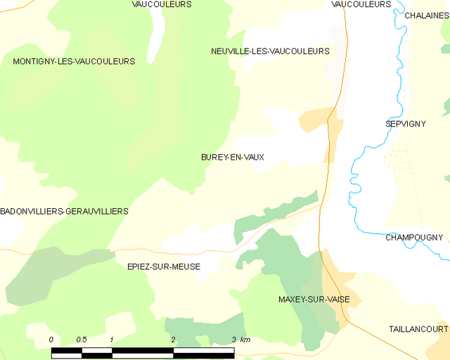 Poziția localității Burey-en-Vaux