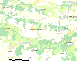 Mapa obce Saint-Guyomard
