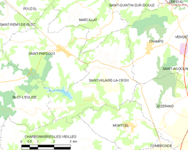 Mapa obce Saint-Hilaire-la-Croix