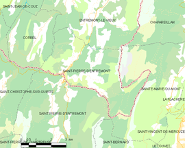 Mapa obce Saint-Pierre-d’Entremont