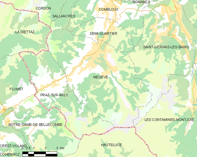Poziția localității Megève