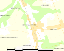 Mapa obce Longueville-sur-Scie