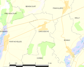 Mapa obce Lahoussoye