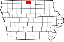 Map of Iowa highlighting Winnebago County.svg