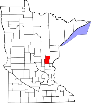 Map of Minnesota highlighting Kanabec County