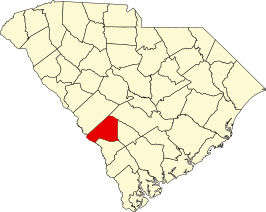 Locatie van Barnwell County in South Carolina