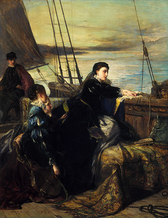 Toby Regbo Mary Storia L'addio di Maria Stuarda alla Francia. Dipinto di Robert Herdman, 1867.