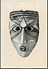 Painting of carved and painted wooden mask.