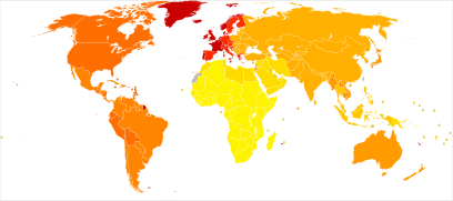 Migraine world map - DALY - WHO2004.svg