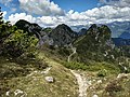 Monte Caplone, la Bocca di Campei e vista della Cima Tombea e la sua malga d'alpeggio