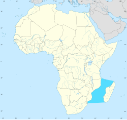 Kaart van het kanaal van Mozambique.