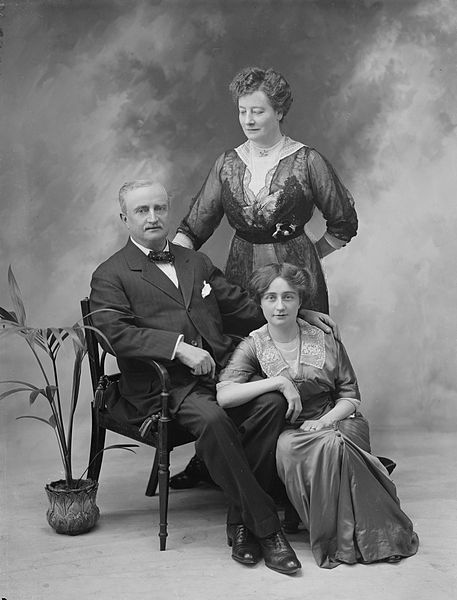 Studio portrait of Mr and Mrs Redmond and (possibly) Johanna Redmond their daughter. Circa 1914.