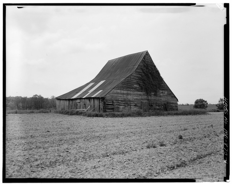 File:NORTH AND EAST ELEVATIONS - Little St. Thomas Barn, Morganza, St. Mary's County, MD HABS MD,19-MORG,1-1.tif