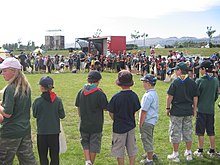 New Zealand Cubs prepare for a Grand Howl at the 18th National Scout Jamboree in Christchurch, January 2008. NZ National Jamboree 2008 Cubs Grand Howl.jpg