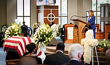 House Speaker Nancy Pelosi speaks at the funeral service for John Lewis Nancy Pelosi speaking at the funeral of John Lewis 01.jpg