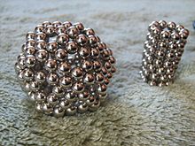Neodymium magnet spheres used to form different shapes NeoCube objects.jpg