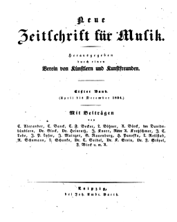 Neue Zeitschrift fuer Musik 1834 Jg1 Bd1 Titel