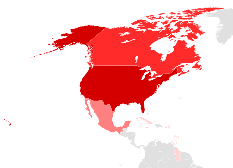 File:North America WorldRugby federations by number of registered players (2018).svg