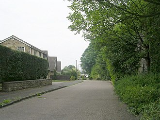 Junction of North Wood Park and North Road, with remains of the former Kirkburton station at the right Northwood Park - North Road - geograph.org.uk - 1900411.jpg