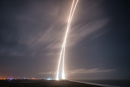 Falcon 9 Flight 20 flightpaths from launch on SLC-40 to landing at LZ-1 (formerly LC-13)