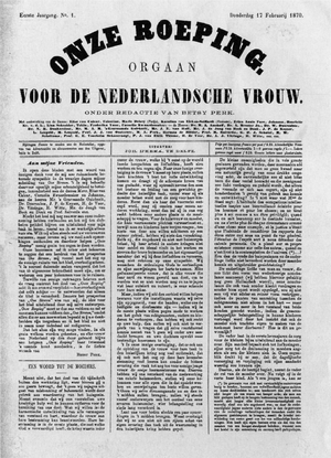 Onze Roeping. Orgaan voor de Nederlandsche vrouw, 17 februari 1870.png