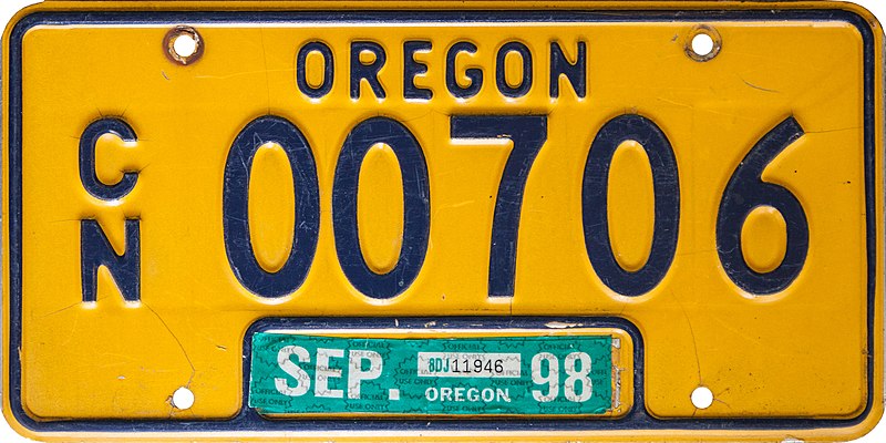 File:Oregon 1998 Charitable Non-Profit license plate.jpg