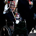 A Canadian war Veteran and member of the Shriners taking part in the Parade of Veterans, during Remembrance Day ceremonies in Ottawa.