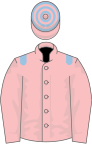 Pink, light blue epaulets, hooped cap