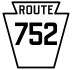 Pennsylvania Route 752 marker