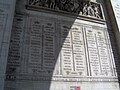 Arc de triomphe de l'Étoile où est gravé le nom de Desaix à Paris.