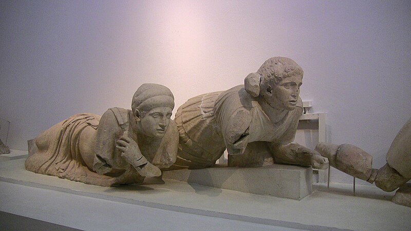 File:Pediment, Museum at Olympia, Greece 2.jpg