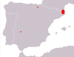 Distribución de Photinus signaticollis en la península ibérica.