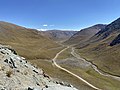 Pohľad na horské údolie na pohraničí Kirgizska a Číny