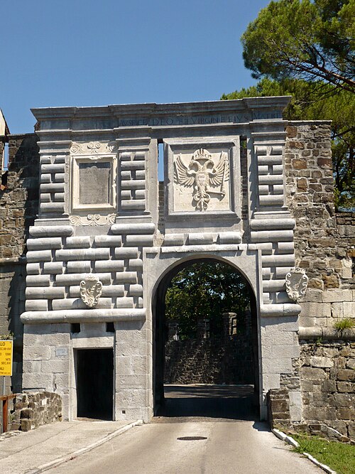 The Leopold Gate, built in the late 17th century in honor of Leopold I, Holy Roman Emperor