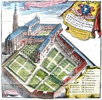 Het Antwerpse predikherenklooster in 1718 - Gravure van Jacob Harrewijn