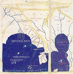 Gangaridai in Ptolemy's map, 1st century