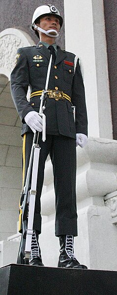 An honor guard at the National Martyrs' Shrine in Taipei