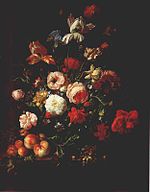 Rachel Ruysch - Museum der Bildenden Kunste Leipzig - گلهایی با میوه - 1707.jpg