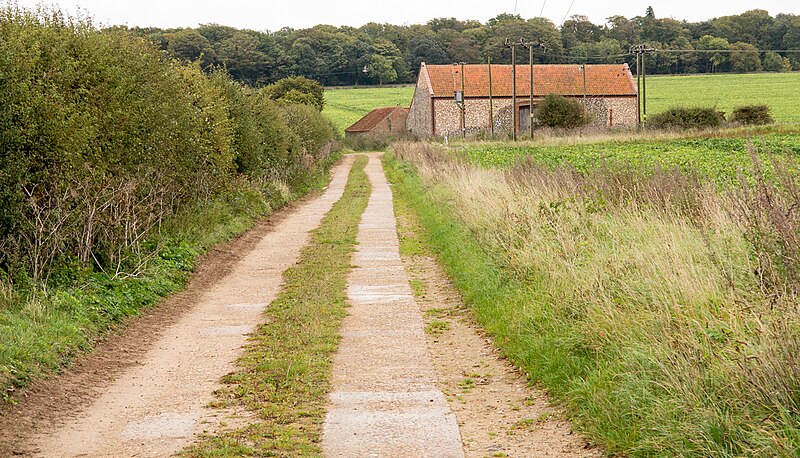 File:Road passing barn - geograph.org.uk - 5565625.jpg