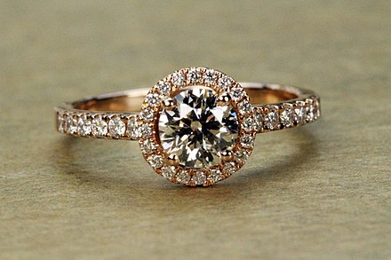 Rose gold diamond engagement ring