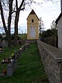 Čeština: Rudná-Hořelice, okres Praha-západ. Hřbitov u Masarykovy ulice. English: Rudná-Hořelice, Prague-West District, Central Bohemian Region, Czech Republic. A cemetery. Camera location 50° 01′ 42.2″ N, 14° 12′ 58.1″ E    View all coordinates using: OpenStreetMap