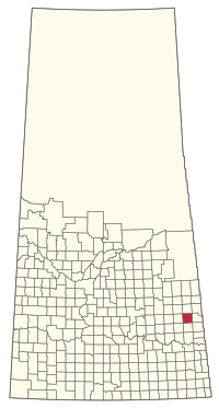 243 numaralı Wallace RM'sinin Saskatchewan'daki konumu