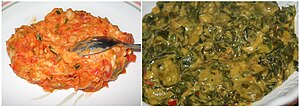 Raw Sambal tempoyak on the left and the cooked one on the right Sambal Tempoyak Raw and Cooked.jpg