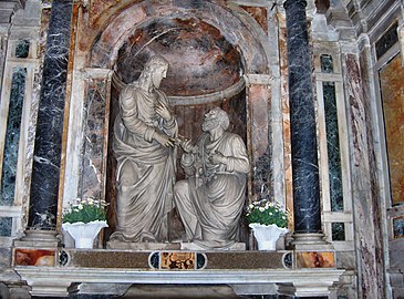 Saint Pierre recevant les clefs du salut des âmes et du Paradis du Christ, basilique Santa Pudenziana de Rome